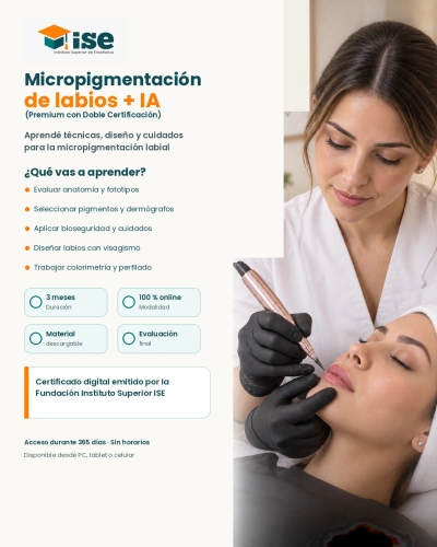 Micropigmentación de labios + IA (Premium con Doble Certificación)