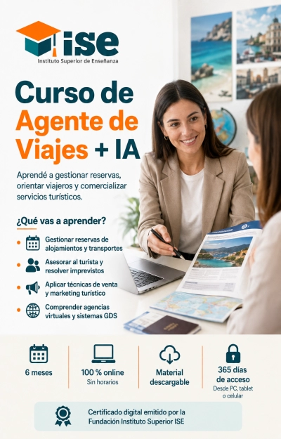 Curso de Agente de Viajes + IA (Premium con Doble Certificación)