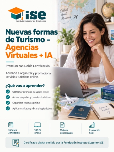 Nuevas formas de Turismo – Agencias Virtuales + IA (Premium con Doble Certificación)