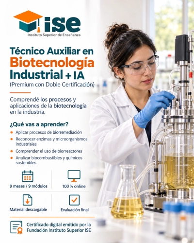 Técnico Auxiliar en Biotecnología Industrial + IA (Premium con Doble Certificación)