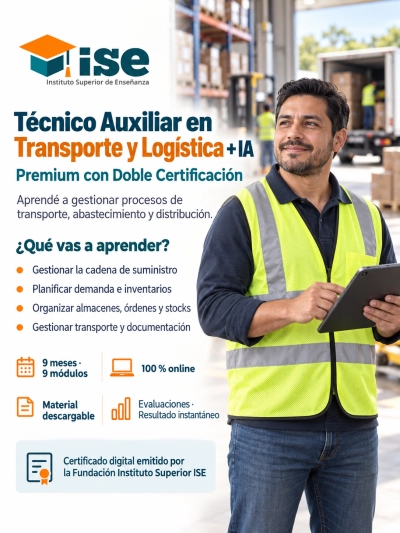 Técnico Auxiliar en Transporte y Logística + IA (Premium con Doble Certificación)