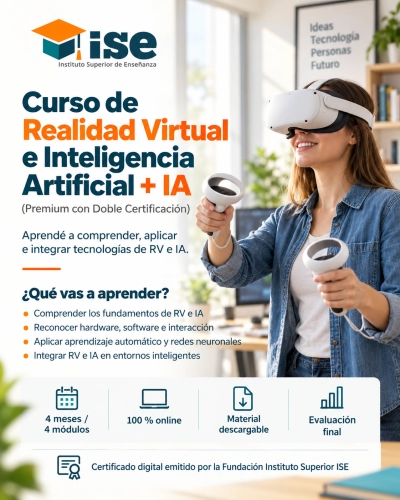 Curso de Realidad Virtual e Inteligencia Artificial + IA (Premium con Doble Certificación)