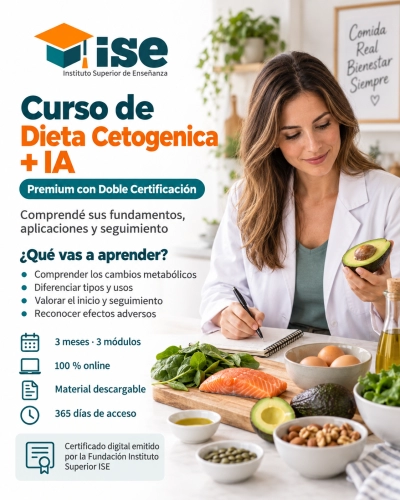 Curso de Dieta Cetogenica + IA (Premium con Doble Certificación)
