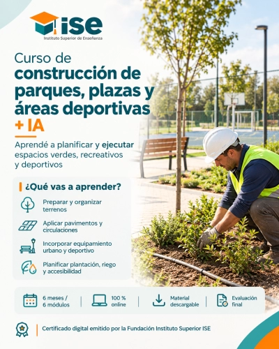 Curso de construcción de parques, plazas y áreas deportivas + IA (Premium con Doble Certificación)