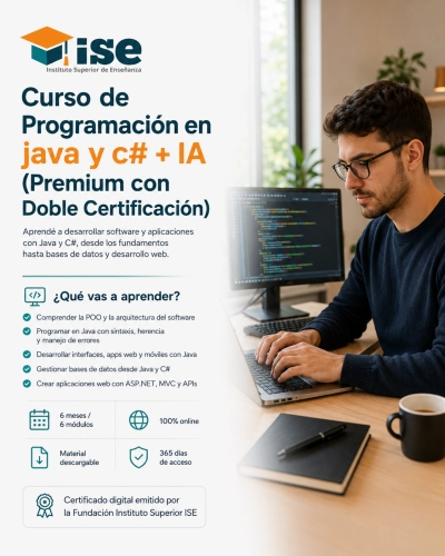 Curso de Programación en java y c# + IA (Premium con Doble Certificación)