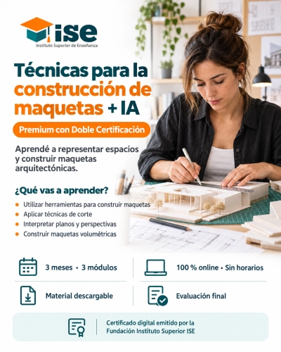 Técnicas para la construcción de maquetas + IA (Premium con Doble Certificación)