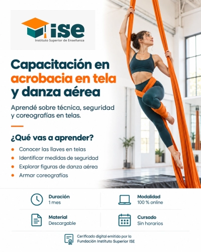 Capacitación en acrobacia en tela y danza aérea
