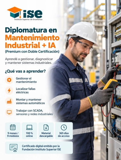 Diplomatura en Mantenimiento Industrial + IA (Premium con Doble Certificación)