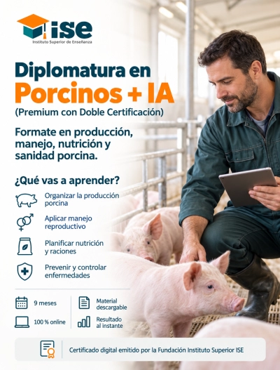 Diplomatura en Porcinos + IA (Premium con Doble Certificación)
