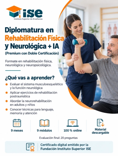 Diplomatura en Rehabilitación Física y Neurológica + IA (Premium con Doble Certificación)