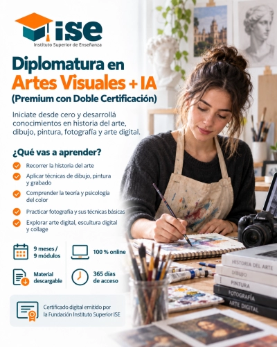 Diplomatura en Artes Visuales + IA (Premium con Doble Certificación)