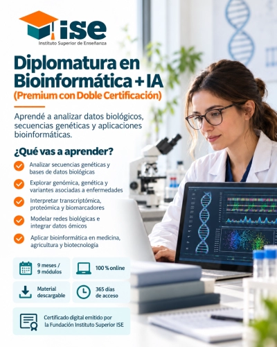 Diplomatura en Bioinformática + IA (Premium con Doble Certificación)