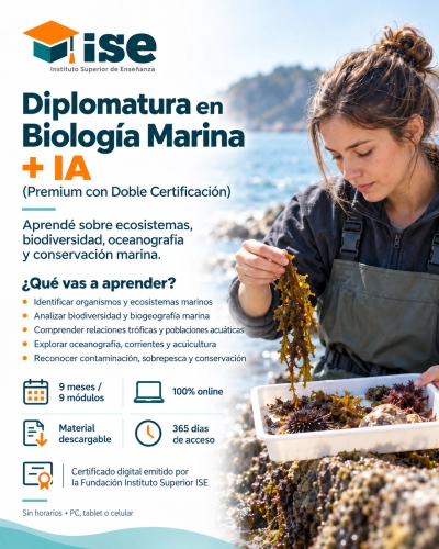 Diplomatura en Biología Marina + IA (Premium con Doble Certificación)
