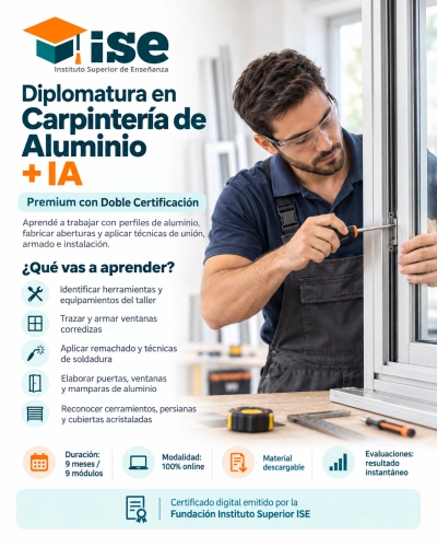 Diplomatura en Carpintería de Aluminio + IA (Premium con Doble Certificación)