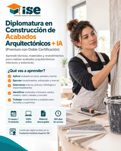 Diplomatura en Construcción de Acabados Arquitectónicos + IA (Premium con Doble Certificación)