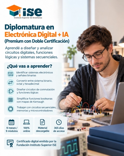 Diplomatura en Electrónica Digital + IA (Premium con Doble Certificación)