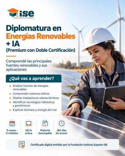 Diplomatura en Energías Renovables + IA (Premium con Doble Certificación)