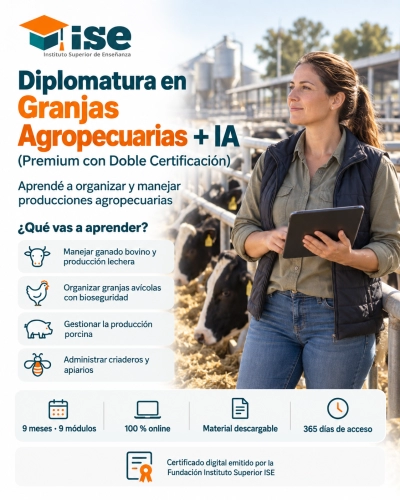 Diplomatura en Granjas Agropecuarias + IA (Premium con Doble Certificación)