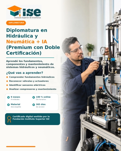 Diplomatura en Hidráulica y Neumática + IA (Premium con Doble Certificación)