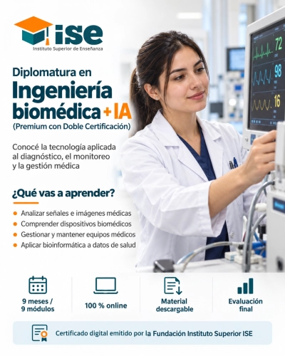 Diplomatura en Ingeniería biomédica + IA (Premium con Doble Certificación)
