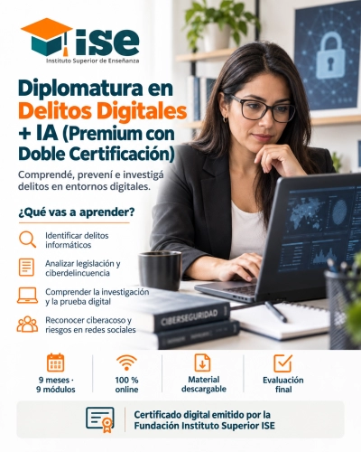 Diplomatura en Delitos Digitales + IA (Premium con Doble Certificación)