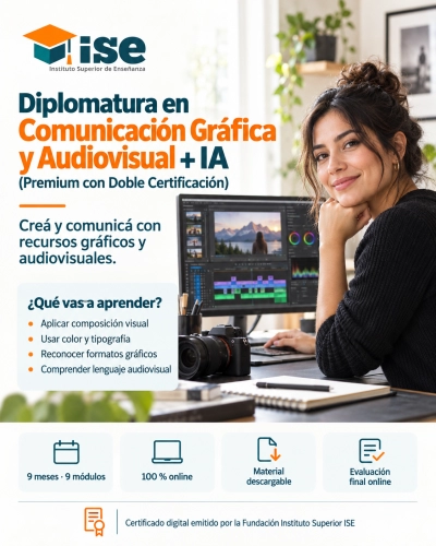 Diplomatura en Comunicación Gráfica y Audiovisual + IA (Premium con Doble Certificación)