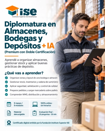 Diplomatura en Almacenes, Bodegas y Depósitos + IA (Premium con Doble Certificación)