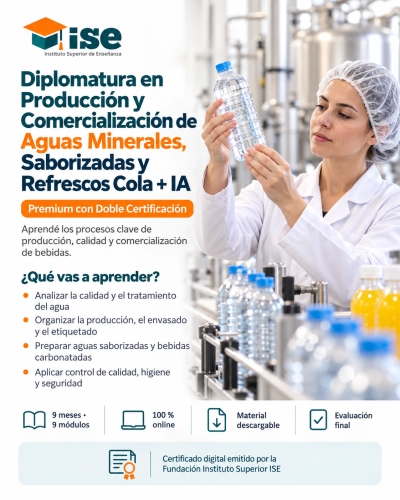 Diplomatura en Producción y Comercialización de Aguas Minerales, Saborizadas y Refrescos Cola + IA (Premium con Doble Certificación)