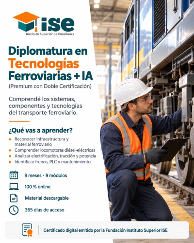 Diplomatura en Tecnologías Ferroviarias + IA (Premium con Doble Certificación)