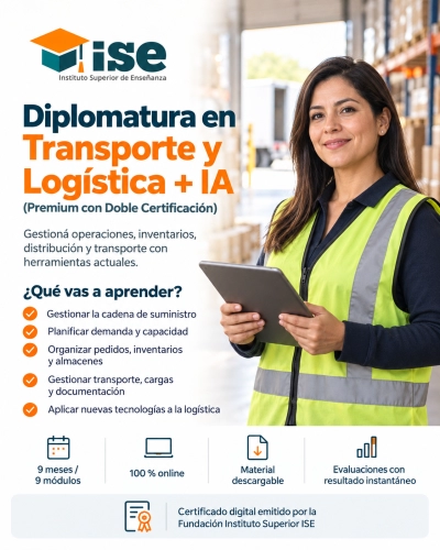 Diplomatura en Transporte y Logística + IA (Premium con Doble Certificación)