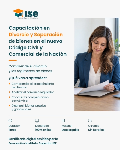 Capacitación en Divorcio y Separación de bienes en el nuevo Código Civil y Comercial de la Nación